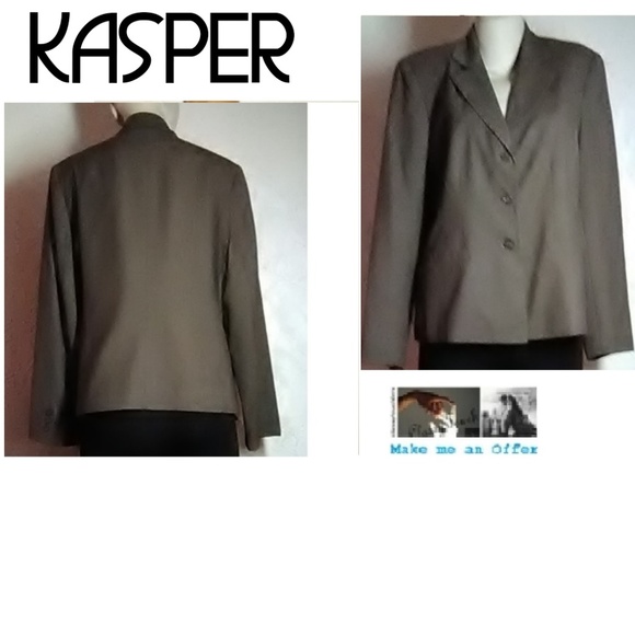 Kasper Petite Brown Blazer Size 14P - Picture 1 of 6